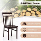 Costway Set di 2/4 Sedie da Pranzo Rustiche Senza Braccioli in Legno con Schienale Alto Inclinato