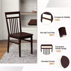 Costway Set di 2/4 Sedie da Pranzo Rustiche Senza Braccioli in Legno con Schienale Alto Inclinato