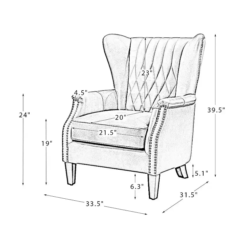 Set di 2 Poltrone Valerius in Vera Pelle con Bordi Borchiati e Gambe in Legno Massello | HULALA HOME
