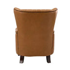 Set di 2 Poltrone Valerius in Vera Pelle con Bordi Borchiati e Gambe in Legno Massello | HULALA HOME