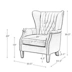 Set di 2 Poltrone Valerius in Vera Pelle con Bordi Borchiati e Gambe in Legno Massello | HULALA HOME