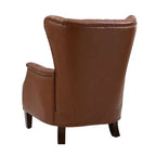 Set di 2 Poltrone Valerius in Vera Pelle con Bordi Borchiati e Gambe in Legno Massello | HULALA HOME