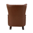 Set di 2 Poltrone Valerius in Vera Pelle con Bordi Borchiati e Gambe in Legno Massello | HULALA HOME