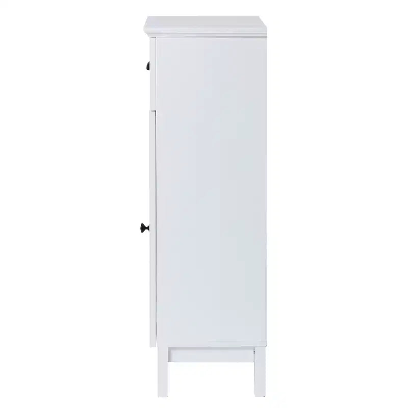 LuxenHome Mobiletto contenitore stretto da bagno in legno MDF bianco