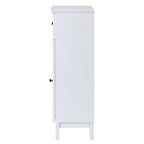 LuxenHome Mobiletto contenitore stretto da bagno in legno MDF bianco