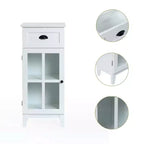 LuxenHome Mobiletto contenitore stretto da bagno in legno MDF bianco