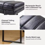 Fritz Panca Imbottita 52,5 W con Design Moderno a Canali Trapuntati e Gambe in Metallo|ART OF LIVING DESIGNS