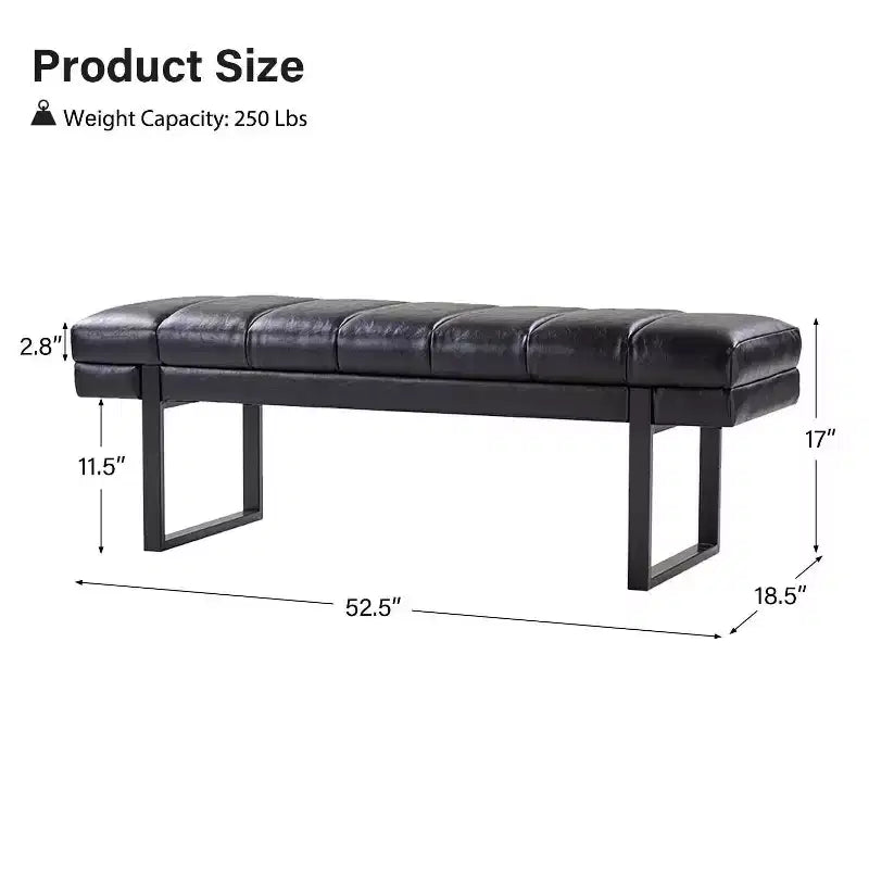 Fritz Panca Imbottita 52,5 W con Design Moderno a Canali Trapuntati e Gambe in Metallo|ART OF LIVING DESIGNS