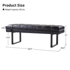 Fritz Panca Imbottita 52,5 W con Design Moderno a Canali Trapuntati e Gambe in Metallo|ART OF LIVING DESIGNS