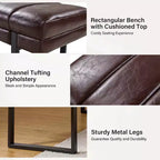 Fritz Panca Imbottita 52,5 W con Design Moderno a Canali Trapuntati e Gambe in Metallo|ART OF LIVING DESIGNS