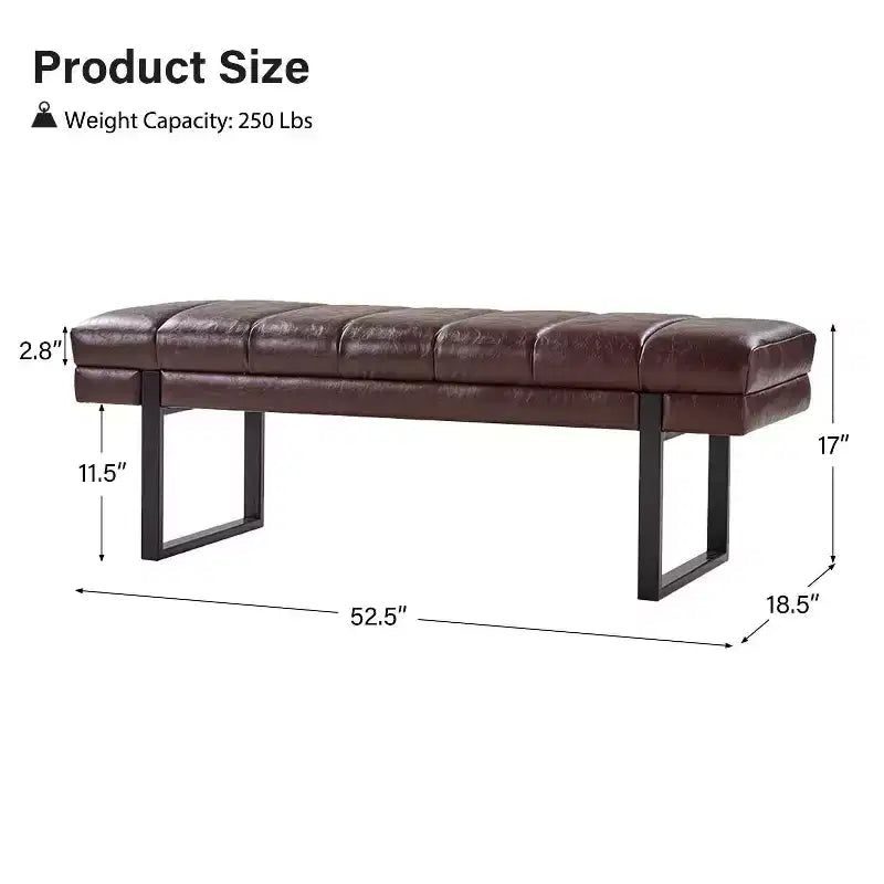 Fritz Panca Imbottita 52,5 W con Design Moderno a Canali Trapuntati e Gambe in Metallo|ART OF LIVING DESIGNS