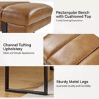 Fritz Panca Imbottita 52,5 W con Design Moderno a Canali Trapuntati e Gambe in Metallo|ART OF LIVING DESIGNS