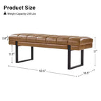Fritz Panca Imbottita 52,5 W con Design Moderno a Canali Trapuntati e Gambe in Metallo|ART OF LIVING DESIGNS