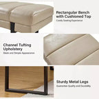 Fritz Panca Imbottita 52,5 W con Design Moderno a Canali Trapuntati e Gambe in Metallo|ART OF LIVING DESIGNS
