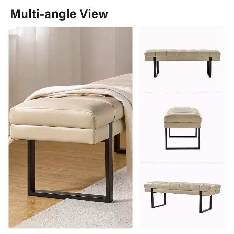 Fritz Panca Imbottita 52,5 W con Design Moderno a Canali Trapuntati e Gambe in Metallo|ART OF LIVING DESIGNS