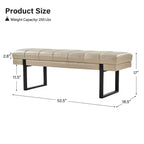 Fritz Panca Imbottita 52,5 W con Design Moderno a Canali Trapuntati e Gambe in Metallo|ART OF LIVING DESIGNS