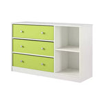 Cassettiera larga Ameriwood Home Mya Park con 3 contenitori in tessuto