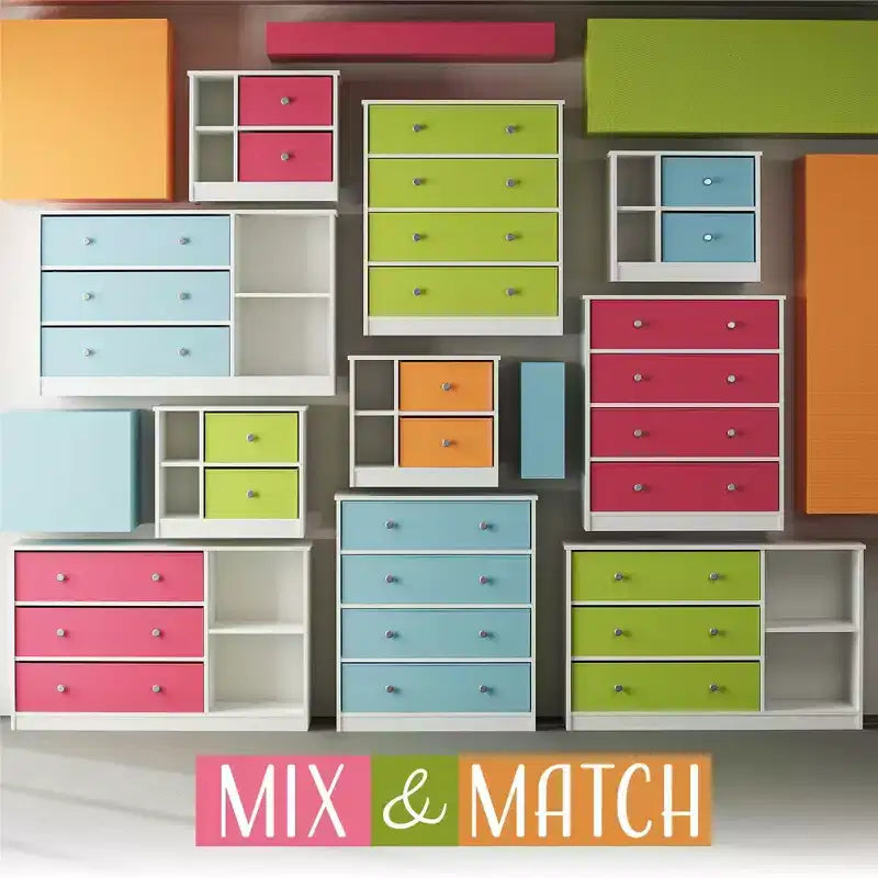 Cassettiera larga Ameriwood Home Mya Park con 3 contenitori in tessuto