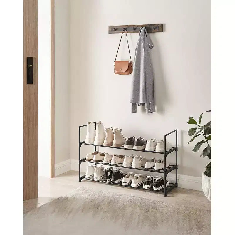 SONGMICS Scarpiera, Organizzatore di Scarpe a 3 Livelli, Scaffale per Scarpe in Metallo