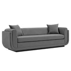 Divano contemporaneo Edmonda rivestito in velluto con cuscini - Manhattan Comfort