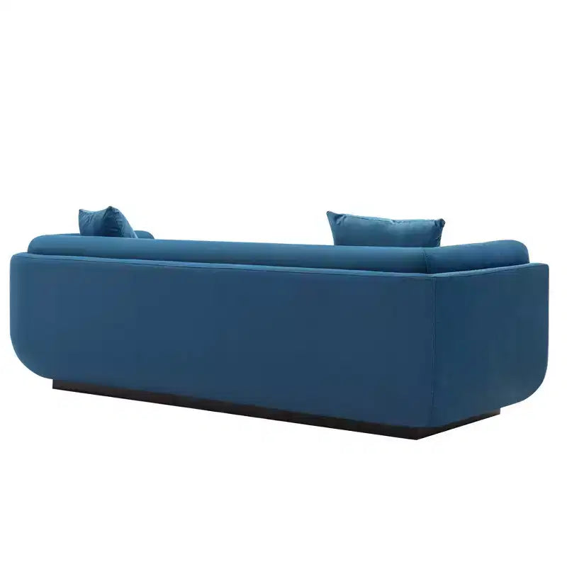 Divano contemporaneo Edmonda rivestito in velluto con cuscini - Manhattan Comfort