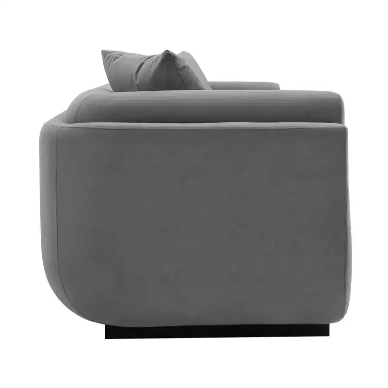 Divano contemporaneo Edmonda rivestito in velluto con cuscini - Manhattan Comfort