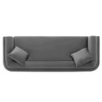 Divano contemporaneo Edmonda rivestito in velluto con cuscini - Manhattan Comfort