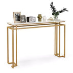 Costway 47 Faux Marble Top Console Table Modern Entryway Table with Anti-toppling Kit