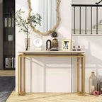 Costway Tavolo Consolle Moderno da Ingresso con Piano in Finto Marmo da 120 cm e Kit Anti-ribaltamento