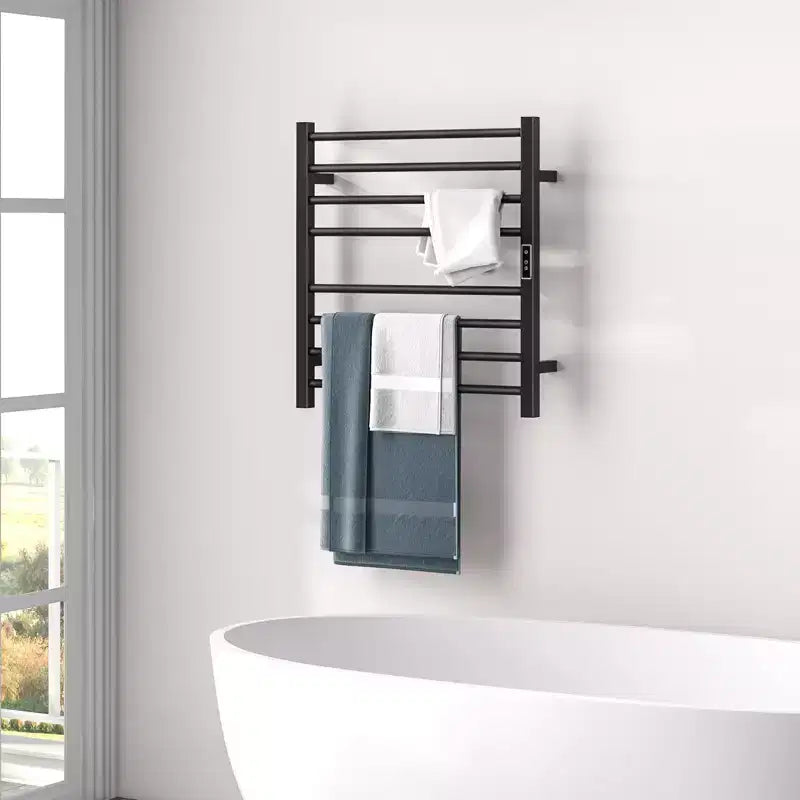 Costway Scaldasalviette 2 in 1 da Parete o da Terra con Display a LED e Timer Integrato