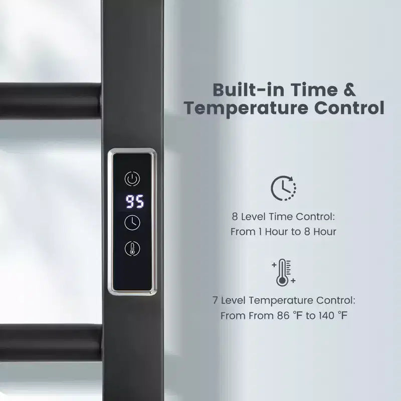 Costway Scaldasalviette 2 in 1 da Parete o da Terra con Display a LED e Timer Integrato