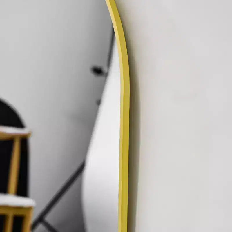 HOMLUX 32x34 Specchio da parete decorativo per bagno ad arco: Cornice in metallo, Arredamento moderno