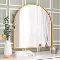 HOMLUX 32x34 Decorative Bathroom Wall Mirror Arched Mantle Mirror: Metal Frame, Modern Decor