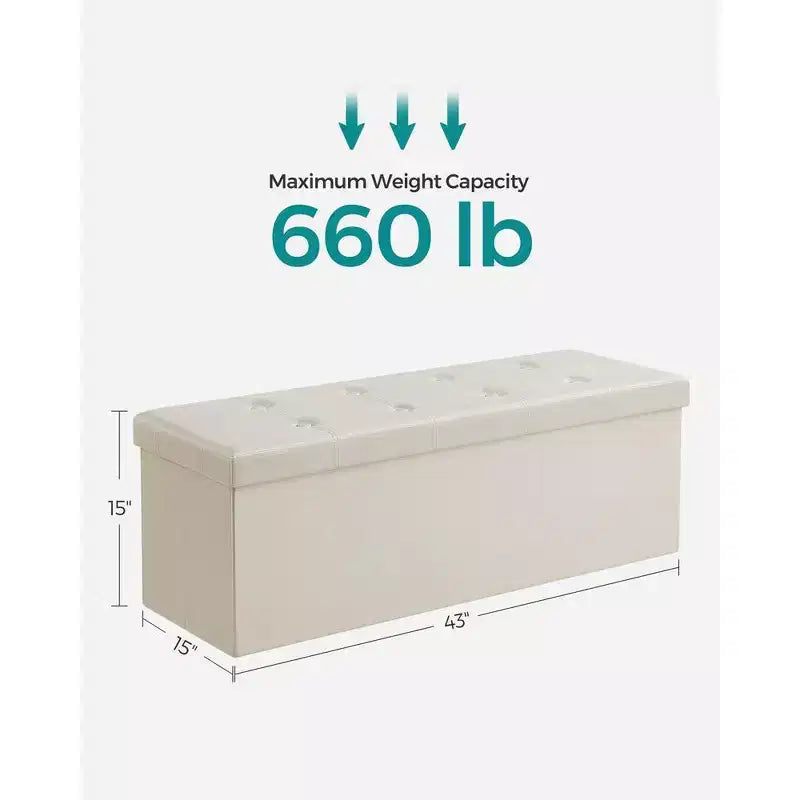 SONGMICS Pouf Contenitore, Panchina Contenitore in Similpelle