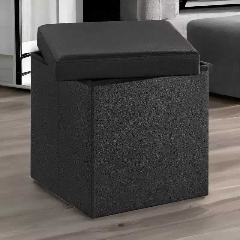SONGMICS Pouf Contenitore, Panchina Contenitore in Similpelle
