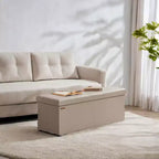 SONGMICS Pouf Contenitore, Panchina Contenitore in Similpelle