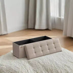 SONGMICS Pouf Contenitore, Panchina Contenitore in Similpelle