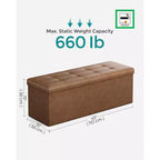 SONGMICS Pouf Contenitore, Panchina Contenitore in Similpelle