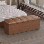 SONGMICS Pouf Contenitore, Panchina Contenitore in Similpelle