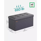 SONGMICS Pouf Contenitore, Panchina Contenitore in Similpelle