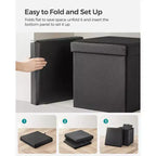 SONGMICS Pouf Contenitore, Panchina Contenitore in Similpelle
