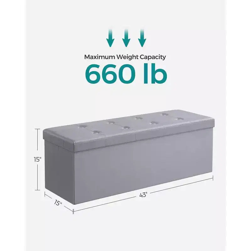 SONGMICS Pouf Contenitore, Panchina Contenitore in Similpelle