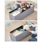 SONGMICS Pouf Contenitore, Panchina Contenitore in Similpelle
