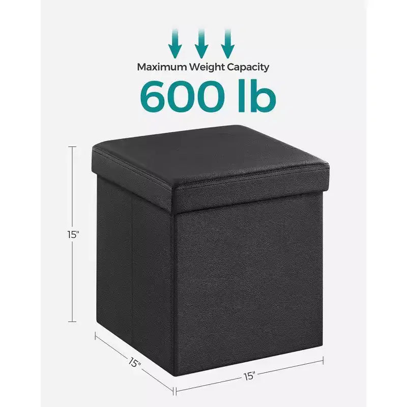 SONGMICS Pouf Contenitore, Panchina Contenitore in Similpelle