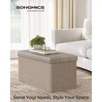 SONGMICS Pouf Contenitore, Panchina Contenitore in Similpelle