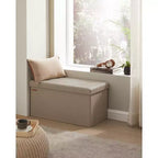 SONGMICS Pouf Contenitore, Panchina Contenitore in Similpelle