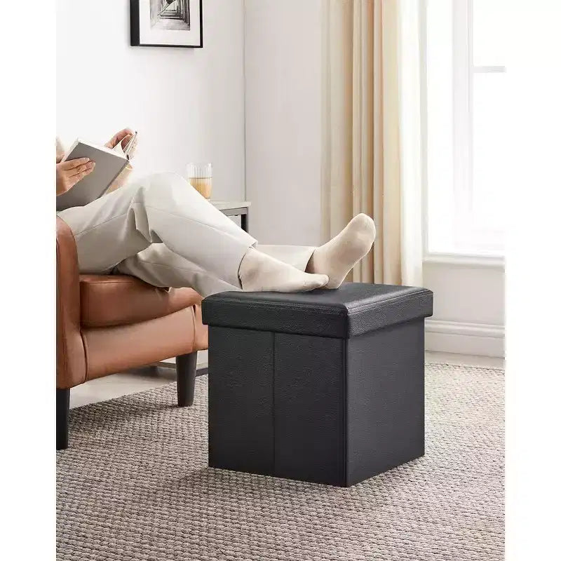SONGMICS Pouf Contenitore, Panchina Contenitore in Similpelle