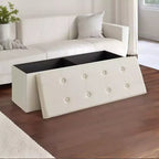 SONGMICS Pouf Contenitore, Panchina Contenitore in Similpelle