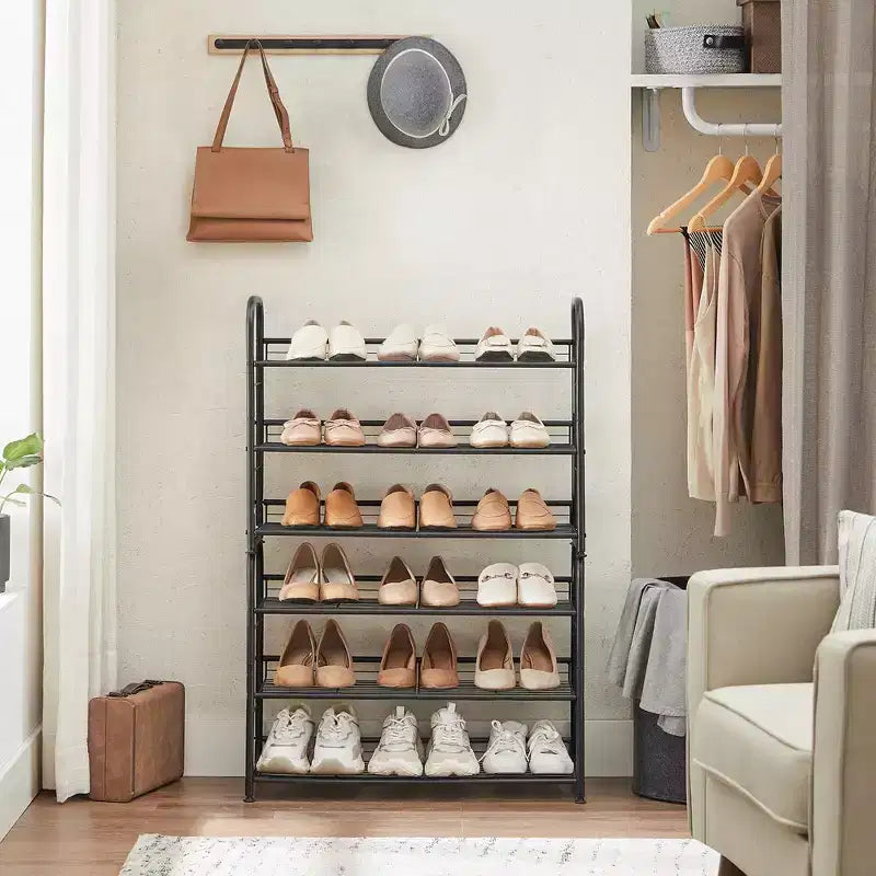 SONGMICS Scarpiera Impilabile, Organizzatore Porta Scarpe a 3 Ripiani, Contiene Fino a 12 Paia