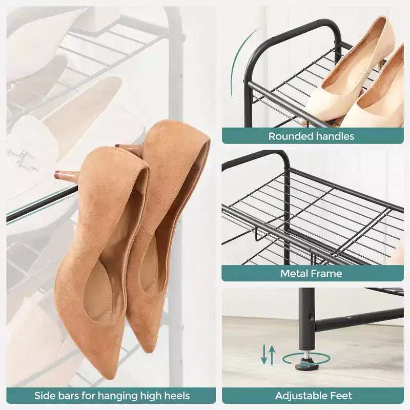 SONGMICS Scarpiera Impilabile, Organizzatore Porta Scarpe a 3 Ripiani, Contiene Fino a 12 Paia